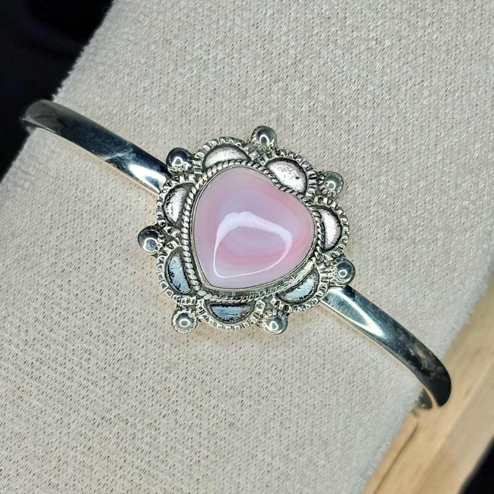 Sterling Silver Pink Queen Conch Shell Cuff Bracelet 🌸🐚✨